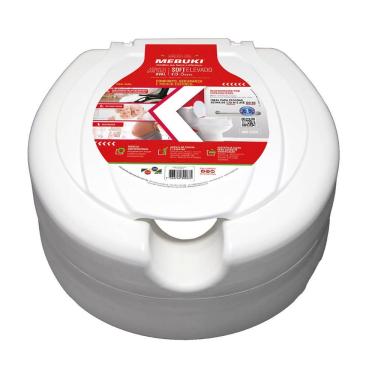 Imagem de Assento Elevado para Vaso Sanitário Soft Oval Almofadado com Tampa 13,5cm Branco Reforç...