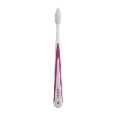 Imagem de Escova Dental Macia Nanotech Com Cerdas Em Silicone Klin, Branco, Rosa