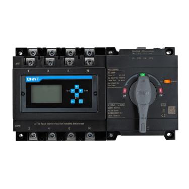 Imagem de Chave de Transferência Automática NXZ-250-4B com Comutação Entre Rede e Gerador e Monitoramento de Falha e Atraso