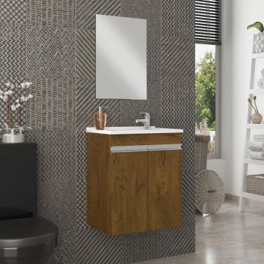 Imagem de Gabinete com Espelho para Banheiro Celta 2 portas Freijó
