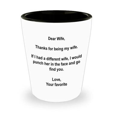 Imagem de Dear Wife Shot Glass, presentes para esposa - Thanks for being my Wife - ideia de de Natal