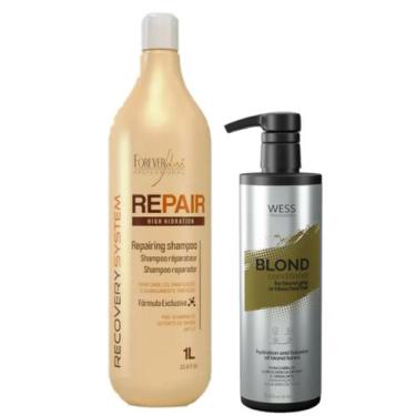 Imagem de Forever Liss Shampoo Repair 1L + Wess Blond Cond. 500ml - Forever/Wess