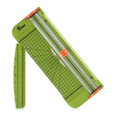 Imagem de Firbon Cortador de papel Grass Green A4 de 30,5 cm de titânio reto com régua lateral para artesanato de scrapbooking, papel, cupom, etiqueta, cartolina