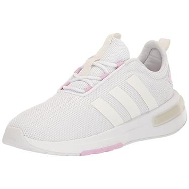 Imagem de adidas Tênis masculino Racer Tr23 El (infantil), Branco/Branco/Lilás Bliss, 21