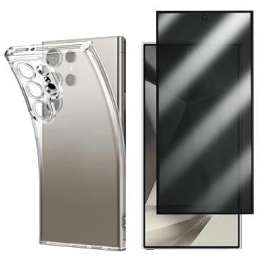 Imagem de Kit Capa Anti Impacto e Película Privacidade 3D Anti-Spy Compatível Samsung Galaxy S24 Ultra