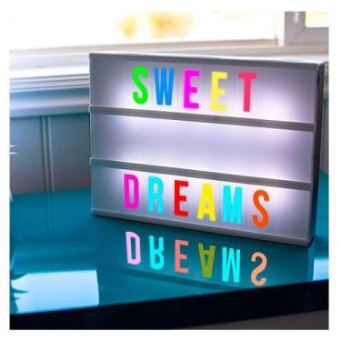 Imagem de Luminária Cinema Light Box Led A4 + 96 Letras Números Ícones Coloridos