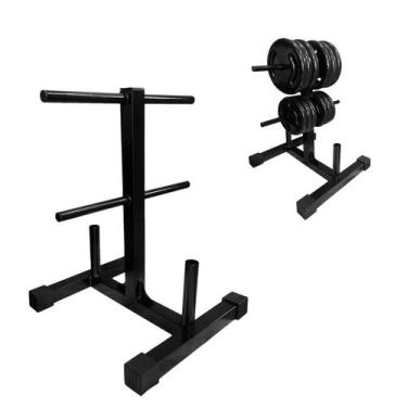 Imagem de Suporte Expositor De Anilhas Com Suporte Para Barras - Rei do Fitness