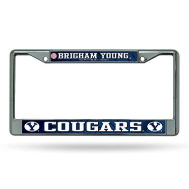 Imagem de Rico Industries NCAA BYU Cougars Moldura de placa de licença cromada padrão, 15,24 x 31,14 cm