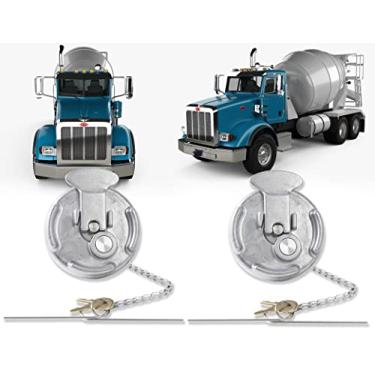 Imagem de MIKODA Pacote com 2 alavancas de trava de tampa de combustível diesel compatível com semi-caminhões Peterbilt, tampa de gás com bloqueio de tanque de combustível de caminhão, substituir # 11-04859-100, 572.1015, 600212