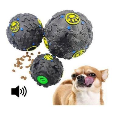 Imagem de Brinquedo para Cães Bola Pequena Porta Petisco Emite Som para Cachorro
