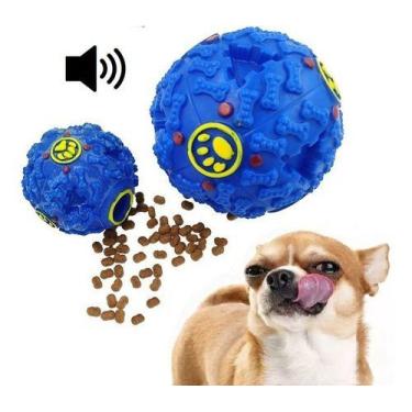 Imagem de Brinquedo para Cães Bola Pequena Porta Petisco Emite Som para Cachorro