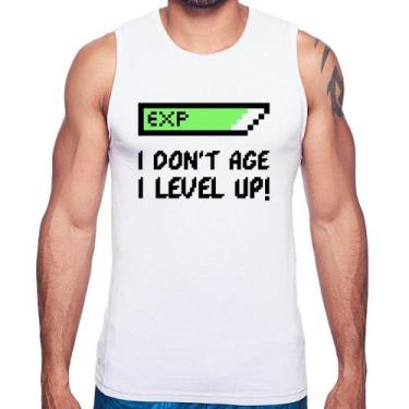 Imagem de Regata I Don't Age, I Level Up - Foca na Moda, Branco, GGG