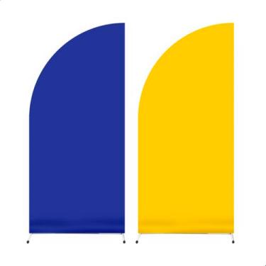 Imagem de Capa Para Painel Liso Meia lua Dupla Face 2mx1m Sistema Veste Fácil (AZUL E AMRELO)