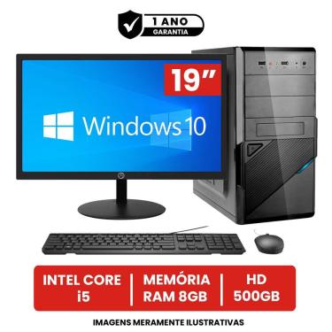 Imagem de Computador Pc Cpu Completo Intel Core I5 8gb 500gb Windows 10 Monitor 19 Led Hdmi Kit Best Pc