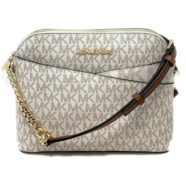 Imagem de Michael Kors Bolsa tiracolo de couro médio Jet Set, Pvc baunilha, Cúpula M