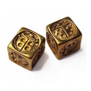 Imagem de Mini Metal Dice Set, Unique D6 Tiny Copper Dice Sets, Small Cool 6 Sided Pirate Dice Bulk, Micro Six Sided Gaming Dice (2pack) (Ladybug, 2)
