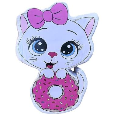 Imagem de GFF Grass Flip Flops Cat Donut Piñata Bulk Candy Fill Spill 16.5x12x4 Inch Kitty Party Favor Game Birthday Parties Supplies Animal Theme Cute Decor School Carnivals Cat Party Event