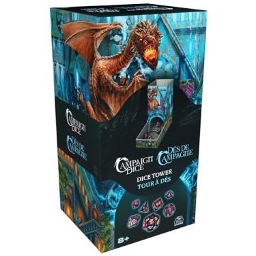 Imagem de Campaign Dice Tower, jogos de tabuleiro portáteis com 7 dados poliédricos DND Dungeons Dragons MTG Magic The Gathering, para adultos e crianças a partir de 8 anos