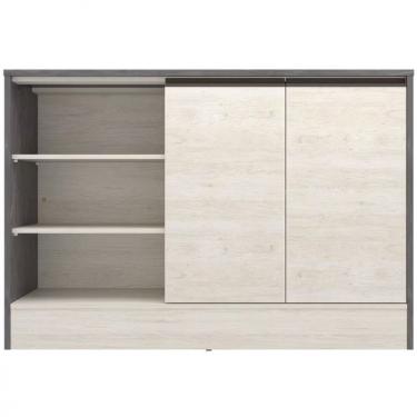 Imagem de Balcão Cristal Mdp 15mm Com 2 Portas E 3 Prateleiras Bartira Freixo