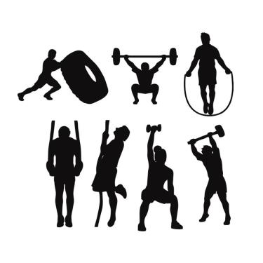 Imagem de Adesivo De Parede Fitness Crossfit Deação Para Academia E Saúde Preto