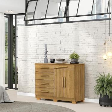 Imagem de Cômoda Sapateira 5 Gavetas 2 Portas 122 Cm Siri 20019 Vlr Nature