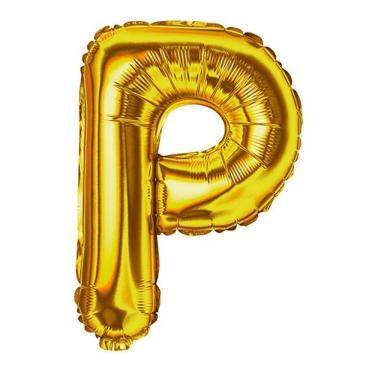Imagem de Balão Metalizado Dourado Letra P - 70cm
