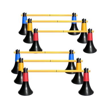 Imagem de TNZMART Bastões de agilidade multifuncionais com obstáculos para prática de basquete e treinamento esportivo de futebol (pacote com 12, misto)