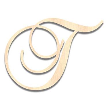 Imagem de Back40Life - Letra do monograma de madeira com corte preciso - T médio