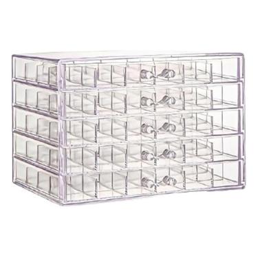 Imagem de Porta Joias Transparente Acrilico 5 Camadas 120 Divisórias