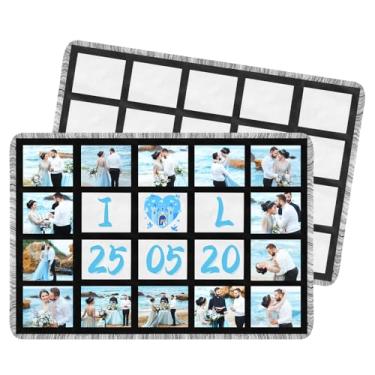 Imagem de GEKIXUTP 2 peças de cobertor de sublimação em branco 101 x 152 cm para prensa térmica, foto de sublimação personalizada DIY com 20 painéis