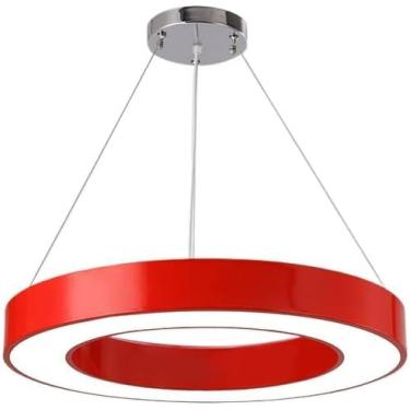 Imagem de Jardim De Infância Cor Led Lustre Oco Circular Pingente Luzes Círculo Verde Amarelo Pendurado Linha Lâmpada Escritório Escola Sala De Aula Teto Luz Redonda, Yellow, 60CM