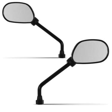 Imagem de Espelho Retrovisor Cromo Forte Mini Ybr (Par), PRETO, PAR