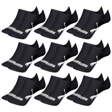 Imagem de Kit 9 Pares de Meias Puma Sapatilha Invisível Infantil, Preto, 25-28