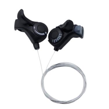 Imagem de Yinprwi Câmbio de velocidade de bicicleta, câmbio de engrenagem de polegar 3x7, um par de alavanca e conjunto TX-30, alavanca de câmbio, acessórios de câmbio de transmissão para bicicleta de montanha
