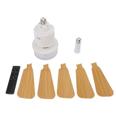 Imagem de AUNMAS Parafuso de Luz do Ventilador de Teto Inteligente No Design do Soquete E26 E27 Com Controle Remoto e de Aplicativo 3 Temperaturas de Cores e 3 Velocidades Ultra Silencioso para