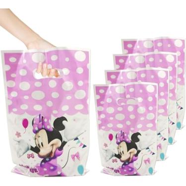 Imagem de Sacuoskdyu Pacote com 30 sacos de presente para festa da Minnie, sacos de presente para decoração de aniversário, decorações de festa de aniversário da Minnie