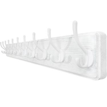 Imagem de Cabide WEBI Wall Mount 10 ganchos 98 cm de madeira branca