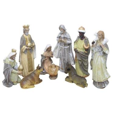 Imagem de Decoração Enfeite Natal Presépio Natalino Resina 9 Peças - Gici Christ