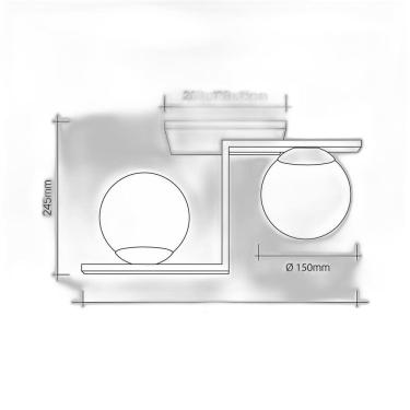 Imagem de Lustre Plafon Havana 2 Startec Preto 46Cm - Alumínio E Vidro