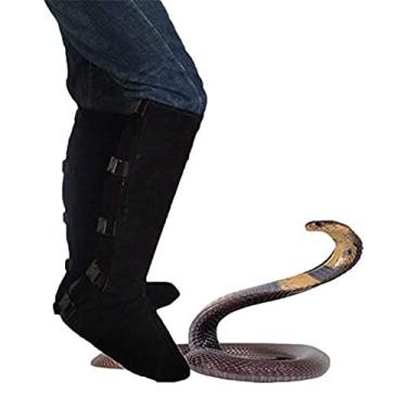 Imagem de Polainas de cobra para proteção da perna inferior, ao ar livre, anti-mordida de cobra, impermeável, resistente a facadas, leggings de couro de vaca, M