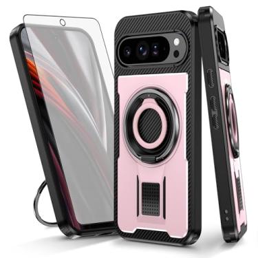 Imagem de Asuwish Capa de telefone para Google Pixel 9 Pro XL com protetor de tela de vidro temperado e suporte de anel à prova de choque com suporte protetor de celular acessórios para celular Pixel9 9Pro