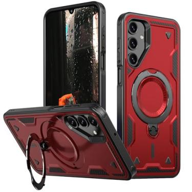 Imagem de YOGISU Capa magnética com suporte giratório para Samsung A56 (para Samsung A56/vermelho)