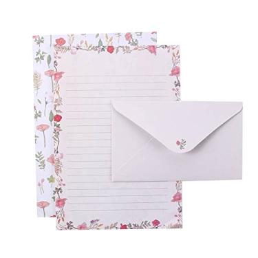 Imagem de Papel de carta adorável papel de papelaria dia dos namorados linda flor desenho animado envelope de presente de estilo diferente (flor)