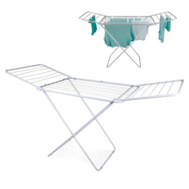 Imagem de Varal de Chão Inox Reforçado Com Abas Dobráveis Retrátil Com Abas Slim e Prático Secagem Rápida e Alta capacidade