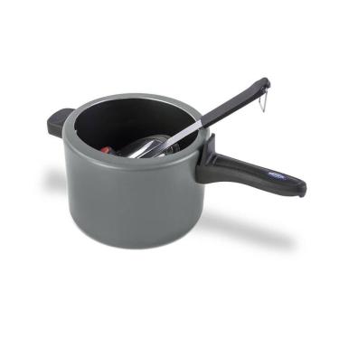 Imagem de Panela De Pressão Brinox Antiaderente Ceramic Life Vapt 4,5 Litros 20 Cm Cinza Cinza