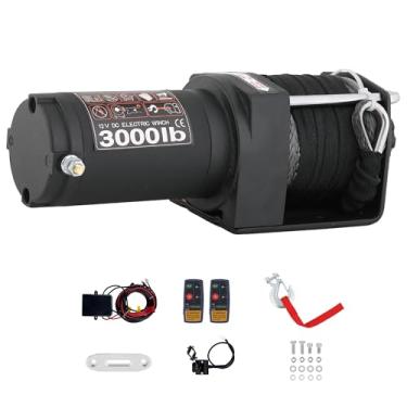 Imagem de HS Guincho elétrico de corda sintética para reboque ATV/UTV Off Road com suporte de montagem sem fio