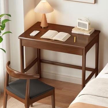 Imagem de Mesa de estudo infantil de madeira maciça, escritório em casa, mesa de estudo para crianças pequenas com gaveta, espaço pequeno, estação de trabalho de computador e mesa de escrita para quarto de