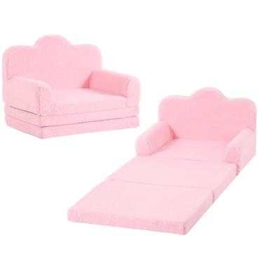 Imagem de Givjoy Sofá infantil, confortável 3 em 1, poltrona macia para quarto, sofá infantil conversível para meninas e meninos, cadeira de leitura para crianças