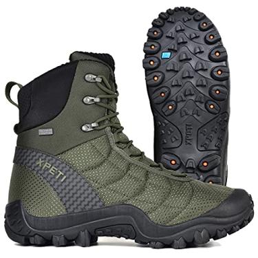 Imagem de XPETI Botas térmicas masculinas para caminhadas de inverno com isolamento térmico, Verde oliva, 11.5