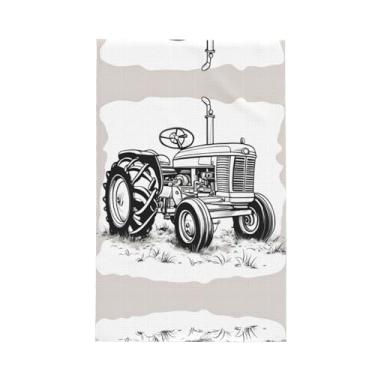 Imagem de XLLingL Toalhas de cozinha com estampa de trator de desenho animado, panos de prato de microfibra, para decoração e limpeza de cozinha - 1 peça